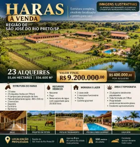 Fazenda/Sítio com 6 Quartos à venda, 556600m² no Área Rural de São José do Rio Preto, São José do Rio Preto