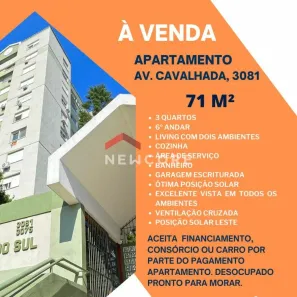 Apartamento com 3 Quartos à venda, 71m² no Cavalhada, Porto Alegre