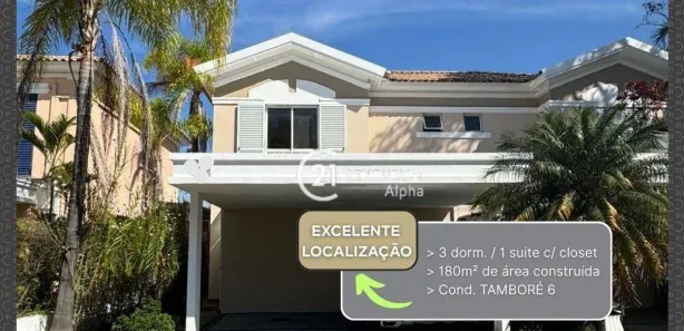 Casa de Condomínio com 3 Quartos à venda, 180m² no Alphaville, Santana de Parnaíba
