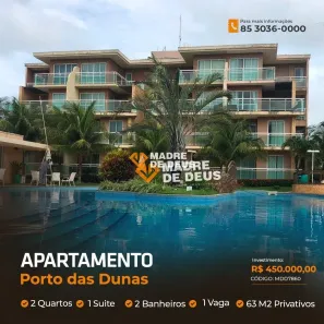 Apartamento com 2 Quartos à venda, 63m² no Porto das Dunas, Aquiraz