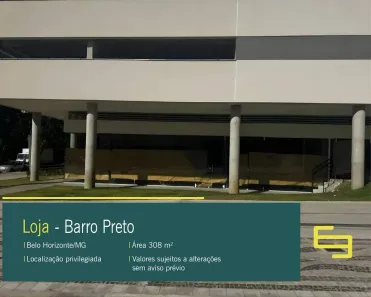 Ponto Comercial para alugar, 308m² no Barro Preto, Belo Horizonte