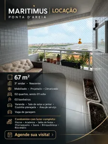 Apartamento com 2 Quartos para alugar, 67m² no Ponta D'Areia, São Luís
