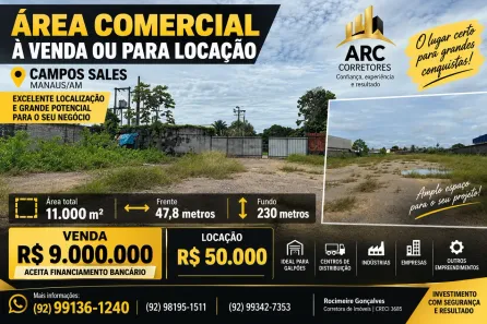 Lote/Terreno à venda, 11000m² no Tarumã, Manaus