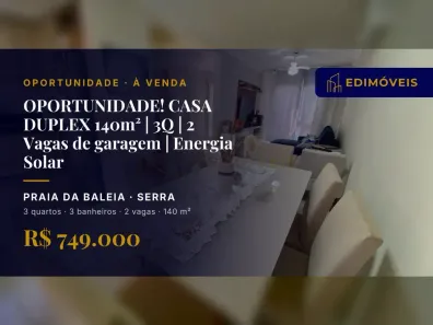 Casa com 3 Quartos à venda, 140m² no Praia da Baleia, Serra