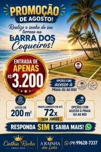 Lote/Terreno à venda, 200m² no , Barra dos Coqueiros