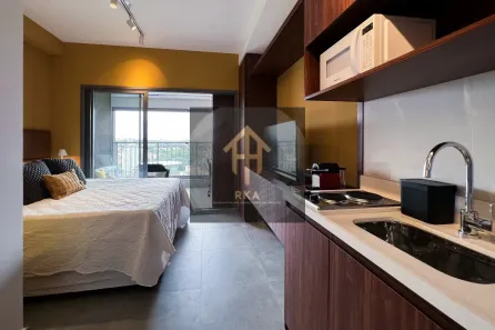 Apartamento com 1 Quarto para alugar, 28m² no Indianópolis, São Paulo