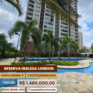 Apartamento com 3 Quartos à venda, 134m² no Ponta Negra, Manaus