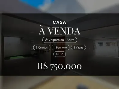 Casa com 3 Quartos à venda, 65m² no Valparaíso, Serra