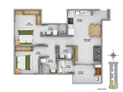 Apartamento com 2 Quartos à venda, 72m² no Ingleses do Rio Vermelho, Florianópolis