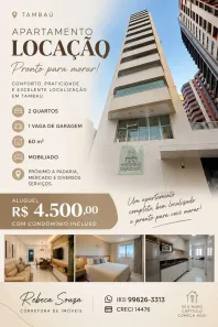 Apartamento com 2 Quartos para alugar, 60m² no Tambaú, João Pessoa