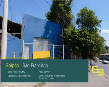 Galpão/Depósito/Armazém para alugar, 560m² no São Francisco, Belo Horizonte