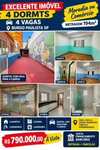 Casa com 4 Quartos à venda, 194m² no Burgo Paulista, São Paulo
