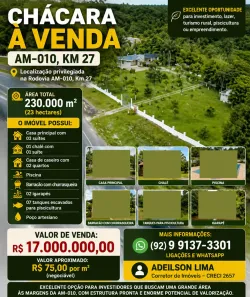 Fazenda/Sítio com 5 Quartos à venda, 200m² no Cidade Nova, Manaus