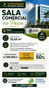 Sala Comercial à venda, 33m² no Paiva, Cabo de Santo Agostinho