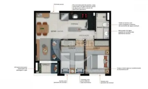 Apartamento com 2 Quartos à venda, 50m² no Quarta Parada, São Paulo