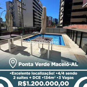 Apartamento com 4 Quartos à venda, 124m² no Ponta Verde, Maceió