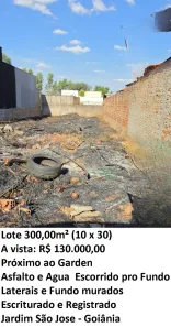 Lote/Terreno à venda, 300m² no Jardim São José, Goiânia