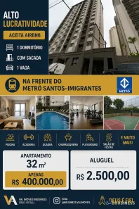 Apartamento com 1 Quarto para alugar, 32m² no Vila São José (Ipiranga), São Paulo