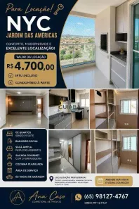 Apartamento com 2 Quartos para alugar, 77m² no Jardim das Américas, Cuiabá