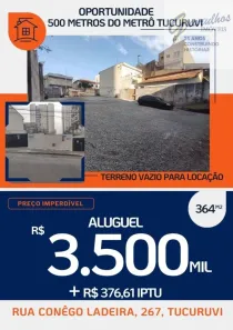 Lote/Terreno para alugar, 364m² no Vila Mazzei, São Paulo
