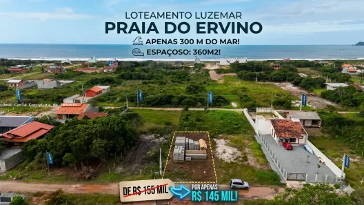 Lote/Terreno à venda, 360m² no Praia do Ervino, São Francisco do Sul