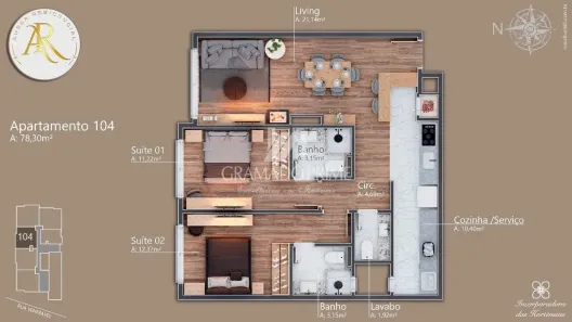 Apartamento com 2 Quartos à venda, 91m² no Dutra, Gramado