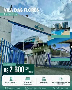 Apartamento com 2 Quartos para alugar, 50m² no Compensa, Manaus