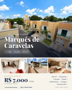 Casa com 3 Quartos para alugar, 210m² no Flores, Manaus