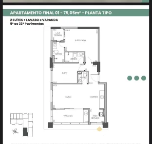 Apartamento com 2 Quartos à venda, 75m² no Setor Bueno, Goiânia