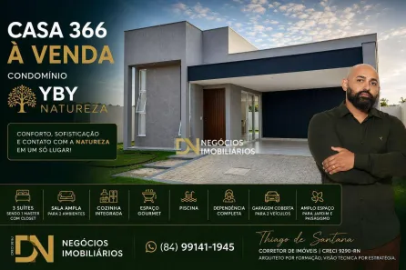 Casa de Condomínio com 3 Quartos à venda, 200m² no Parque das Nações, Parnamirim