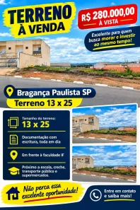 Lote/Terreno à venda, 350m² no Jardins, Bragança Paulista