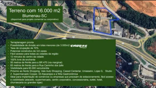 à venda, 16000m² no Fidélis, Blumenau