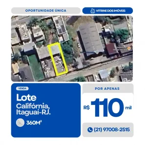 Lote/Terreno à venda, 110m² no Califórnia, Itaguaí