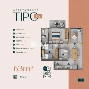 Apartamento com 2 Quartos à venda, 63m² no Cândida Câmara, Montes Claros