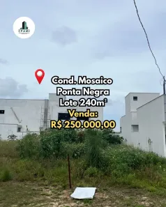 Lote/Terreno à venda, 240m² no Ponta Negra, Manaus