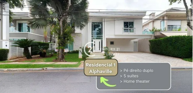 Casa de Condomínio com 5 Quartos para venda ou aluguel, 600m² no Alphaville Residencial Um, Barueri