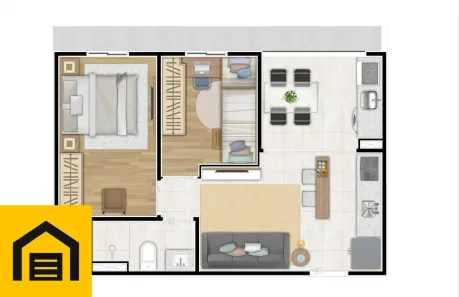 Apartamento com 2 Quartos à venda, 45m² no Vila Assis Brasil, Mauá