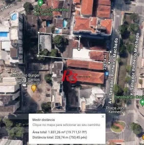 Lote/Terreno à venda, 1831m² no José Menino, Santos