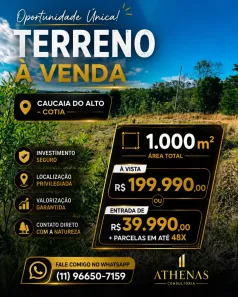 Lote/Terreno à venda, 1000m² no Centro (Caucaia do Alto), Cotia