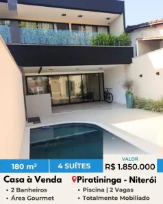 Sobrado com 4 Quartos à venda, 180m² no Piratininga, Niterói