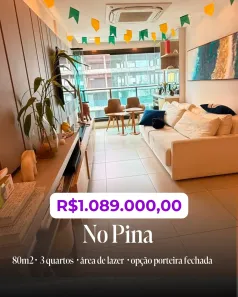 Apartamento com 3 Quartos à venda, 80m² no Pina, Recife
