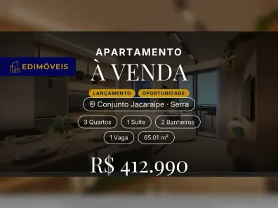 Apartamento com 3 Quartos à venda, 65m² no Conjunto Jacaraípe, Serra