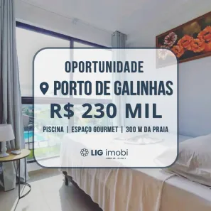 Flat com 1 Quarto à venda, 25m² no Porto de Galinhas, Ipojuca