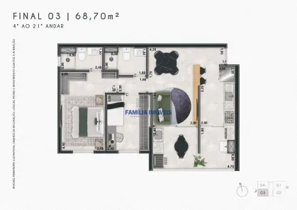 Apartamento com 2 Quartos à venda, 69m² no Marapé, Santos