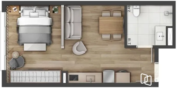 Apartamento com 1 Quarto à venda, 42m² no Petrópolis, Porto Alegre