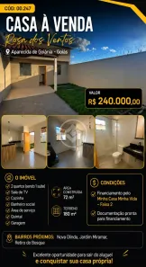 Casa com 2 Quartos à venda, 72m² no Rosa dos Ventos, Aparecida de Goiânia