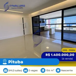 Apartamento com 3 Quartos à venda, 136m² no Pituba, Salvador