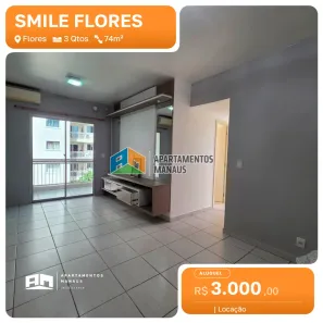 Apartamento com 3 Quartos para alugar, 74m² no Flores, Manaus