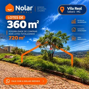 Lote/Terreno à venda, 360m² no Villa Real, Sabará