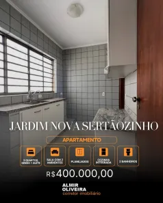 Apartamento com 3 Quartos à venda, 100m² no Jardim Nova Sertãozinho, Sertãozinho